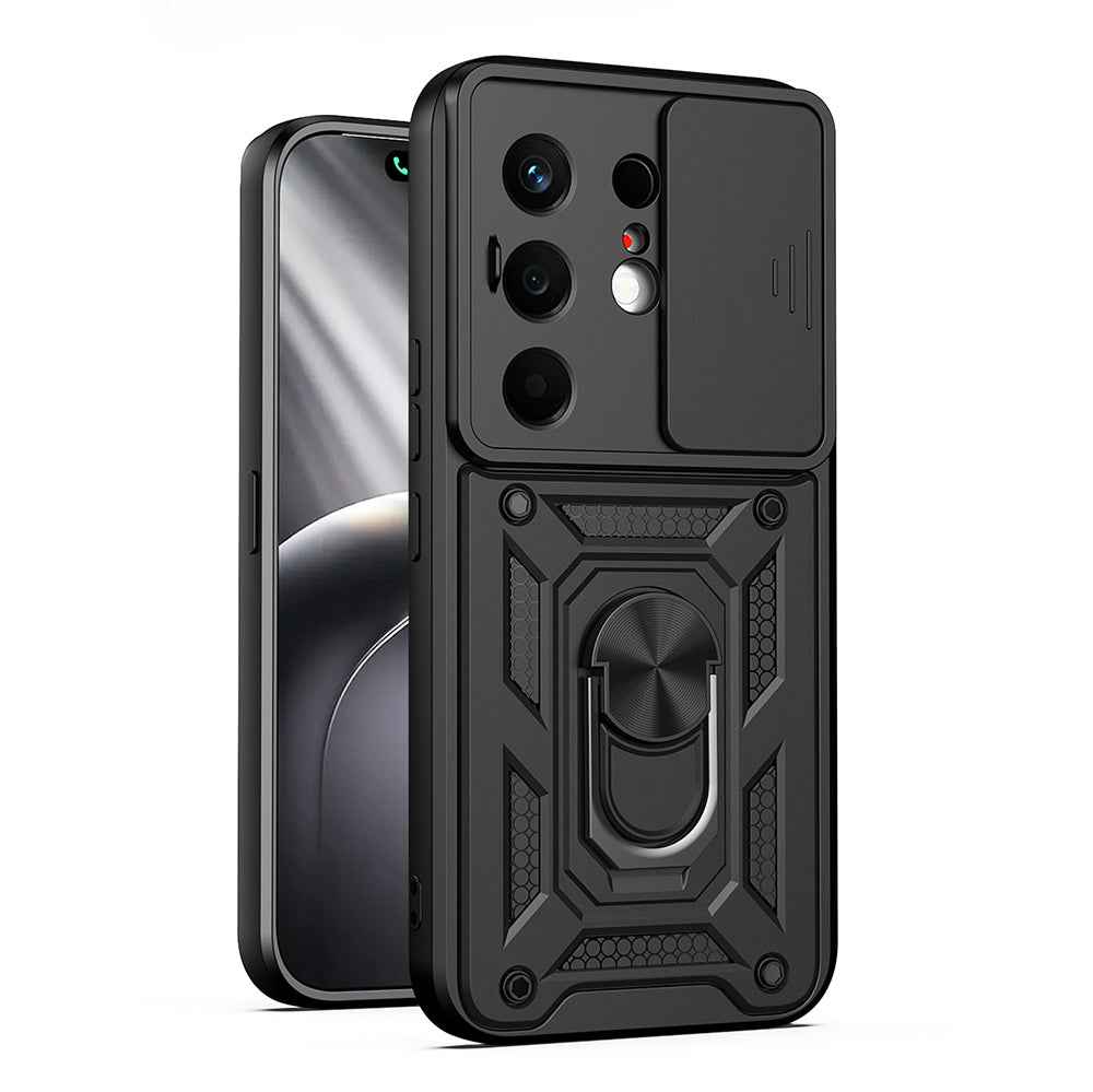 Tecno Camon 50 Kılıf Magnetik Standlı Kamera Korumalı Zore Sürgülü Vega Kapak
