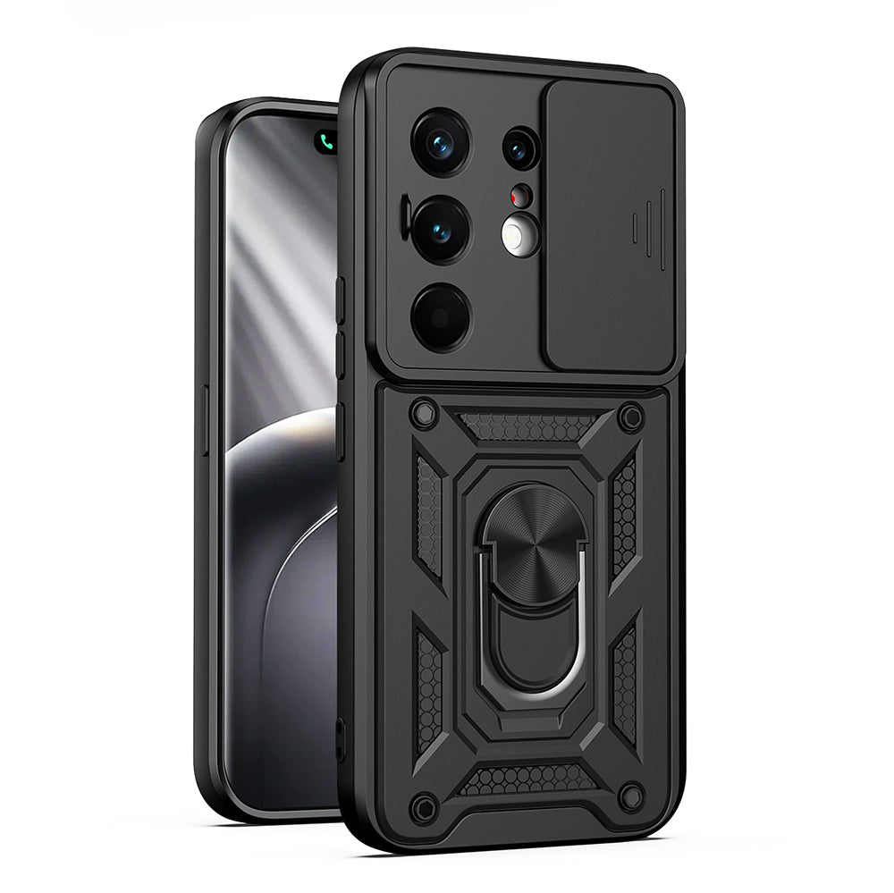 Tecno Camon 50 Pro Kılıf Magnetik Standlı Kamera Korumalı Zore Sürgülü Vega Kapak
