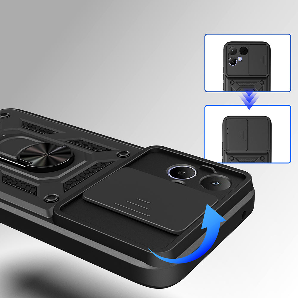 Tecno Pova Curve 2 Kılıf Magnetik Standlı Kamera Korumalı Zore Sürgülü Vega Kapak