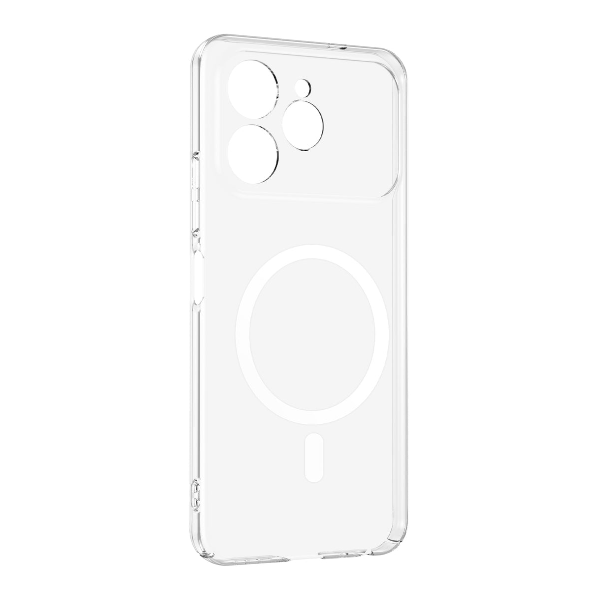 Tecno Spark 40 4G Kamera Korumalı M-Safe Şarj Özellikli Şeffaf Zore London Sert PC Kapak