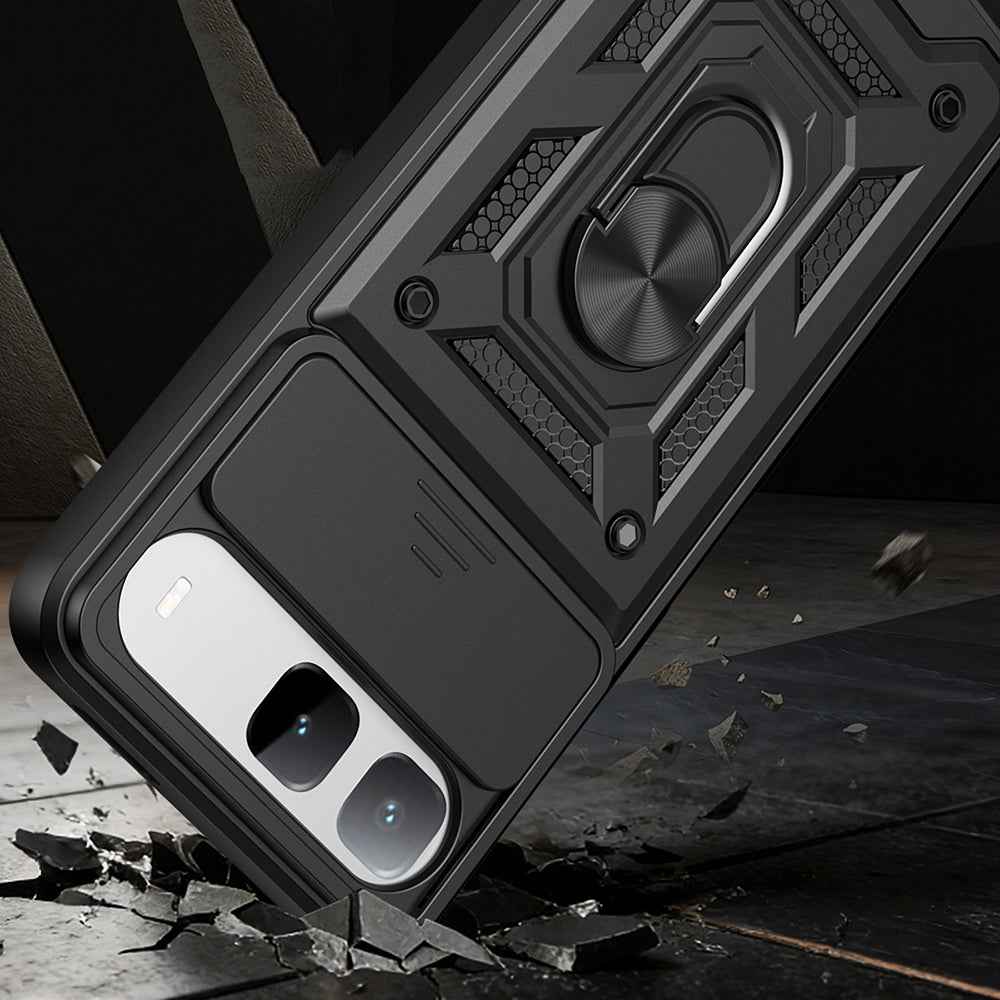 Tecno Spark 40 5G Kılıf Magnetik Standlı Kamera Korumalı Zore Sürgülü Vega Kapak