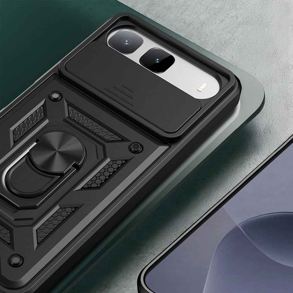 Tecno Spark 40 5G Kılıf Magnetik Standlı Kamera Korumalı Zore Sürgülü Vega Kapak