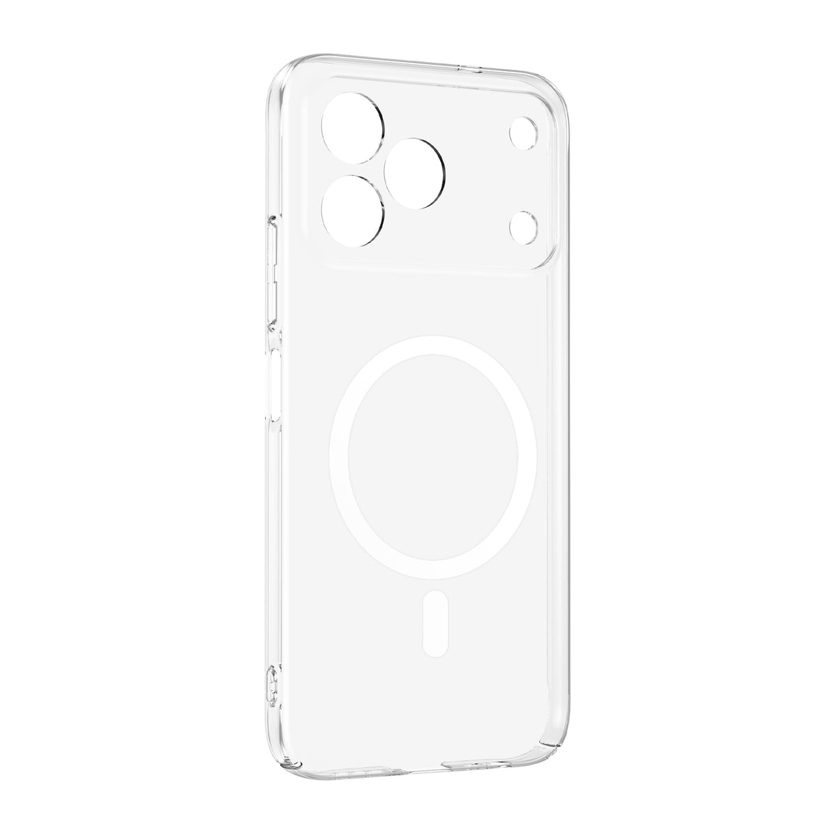 Tecno Spark 50 4G Kamera Korumalı M-Safe Şarj Özellikli Şeffaf Zore London Sert PC Kapak