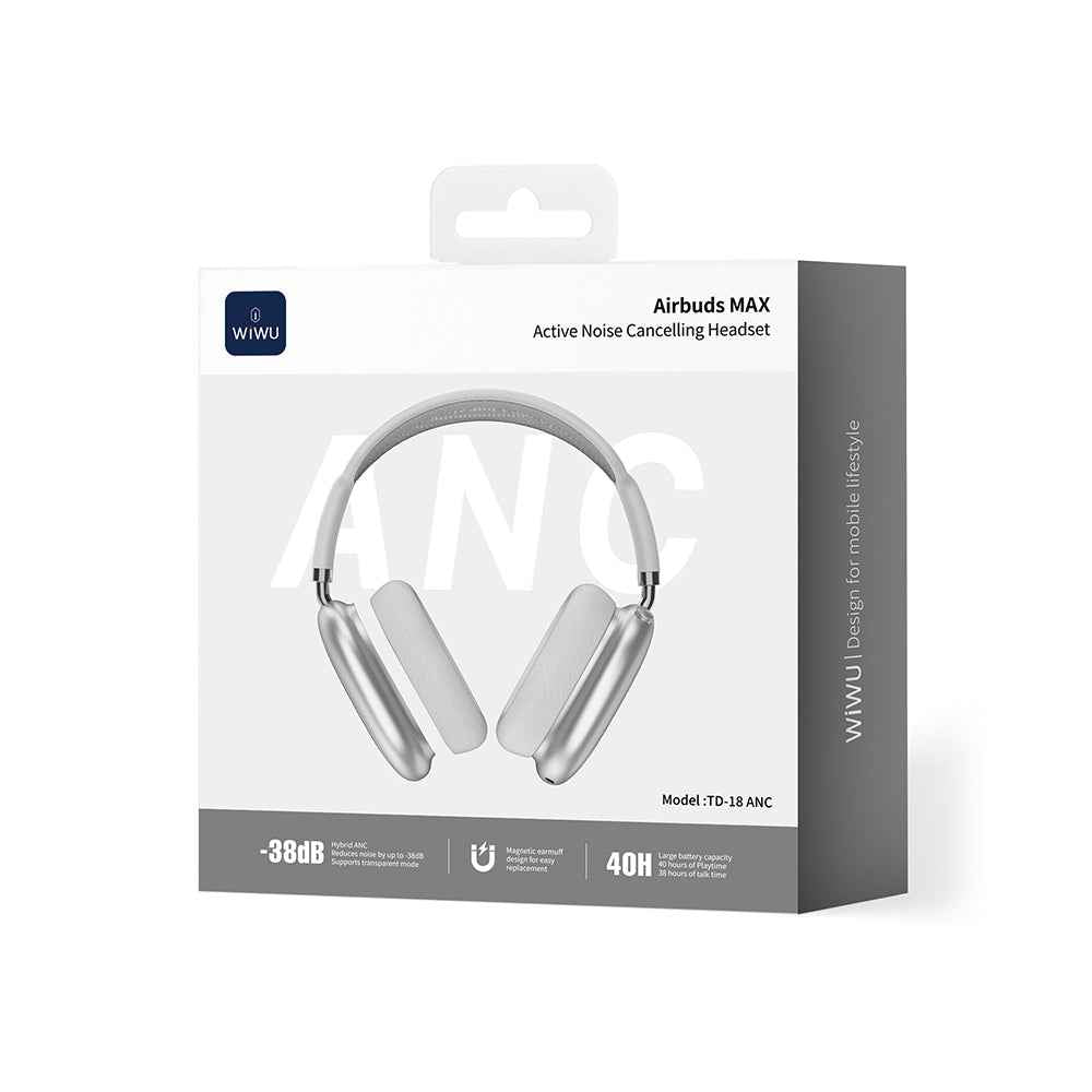 Wiwu Airbuds Max TD-18 ANC Aktif Gürültü Önleyicili Kulak Üstü Bluetooth Kulaklık v6.0