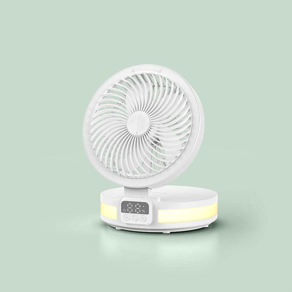 Wiwu FS05 Katlanabilir Şarjlı Dijital LED Ekranlı Gece Lambalı Masaüstü Fan