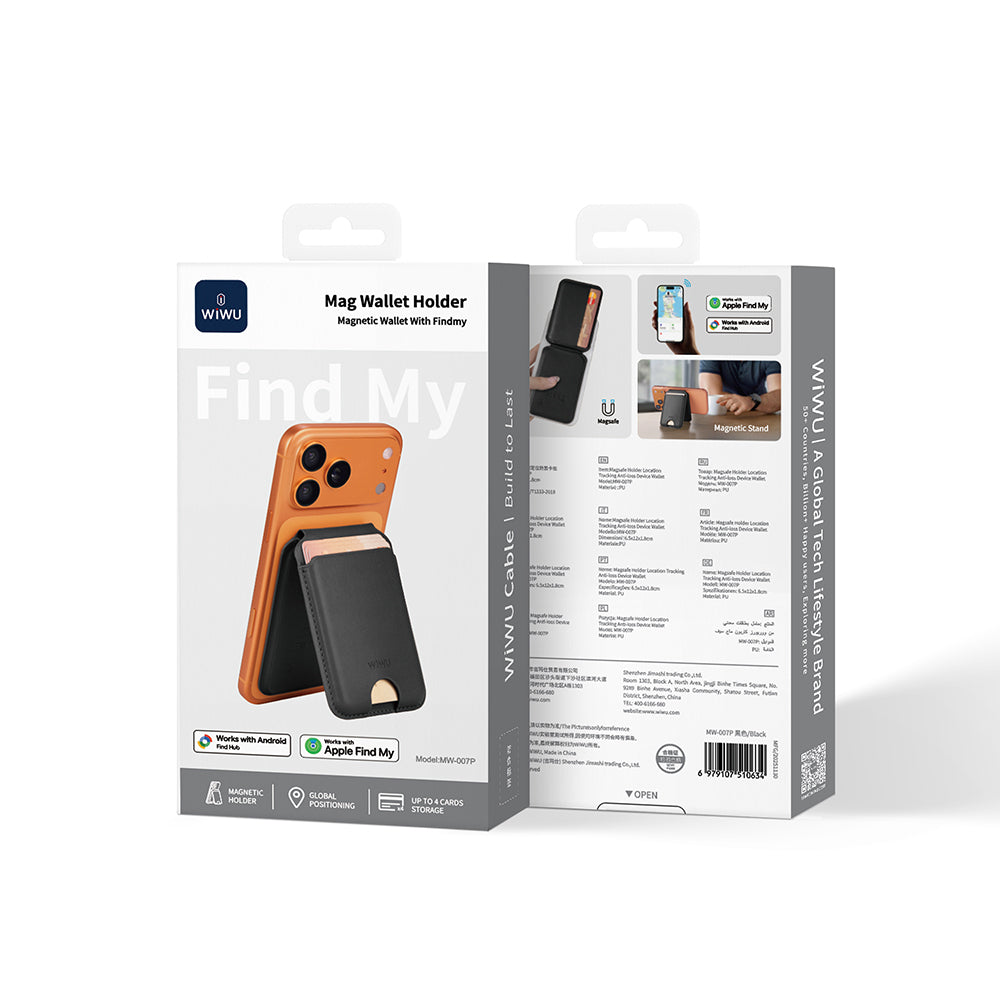 Wiwu MW-007P Magnetik Standlı Kartlık Kablosuz Şarj Uyumlu FindMy ve Find Hub Özellikli Mag Wallet