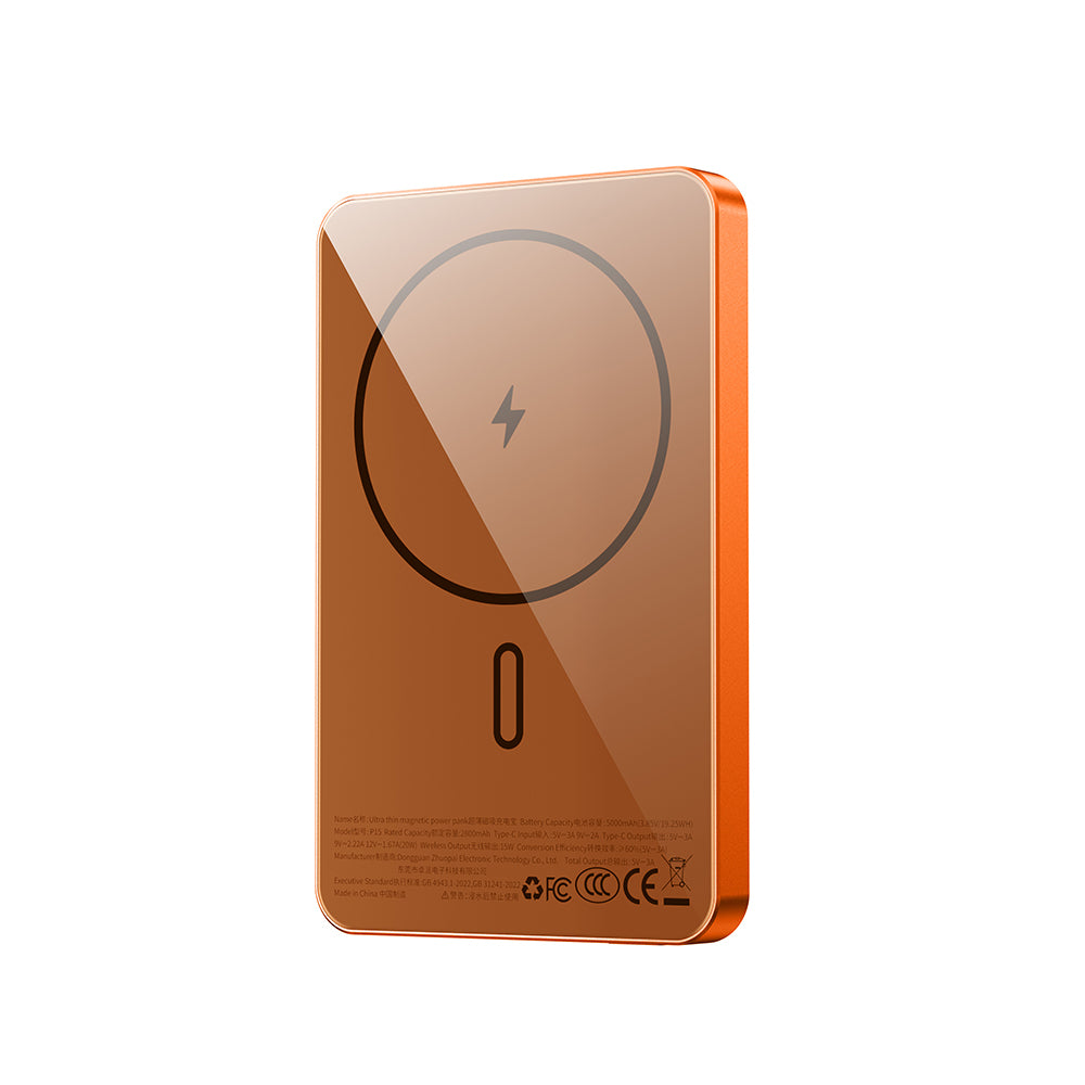 Wiwu P15 LED Işık Göstergeli Ultra İnce PD 20W Kablosuz Powerbank 5000mAh 15W