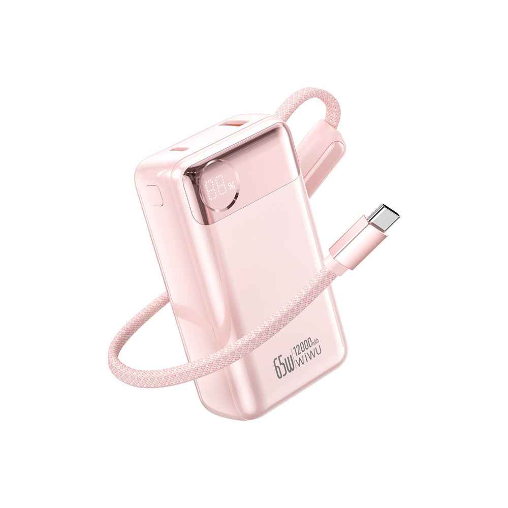 Wiwu T132 Power Plus Serisi Type-C Kablolu PD Powerbank 65W 12000mAh
