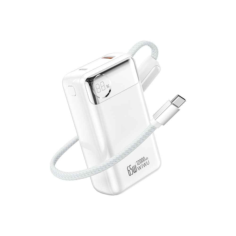Wiwu T132 Power Plus Serisi Type-C Kablolu PD Powerbank 65W 12000mAh
