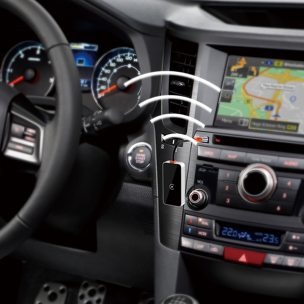 Wiwu Wi-CP002 CarPlay Dijital LED Göstergeli Kablosuz Ses Alıcı USB Girişli Bluetooth Adaptör