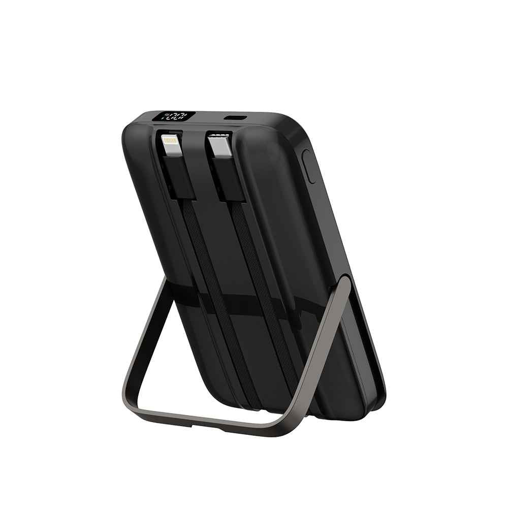 Wiwu Wi-P077 Pionner Serisi Taşınabilir Wireless Şarj ve PD 20W Hızlı Şarj Özellikli Standlı Powerbank 15W 10000mAh