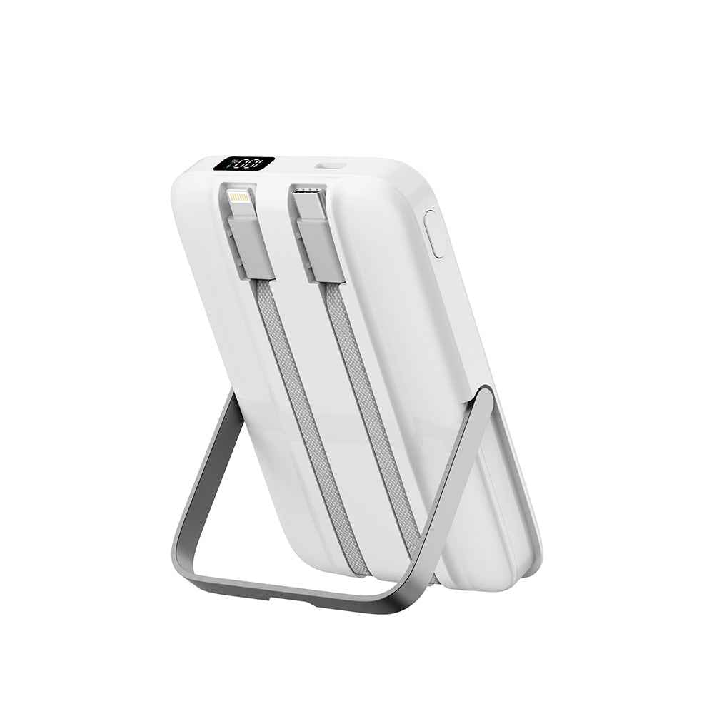 Wiwu Wi-P077 Pionner Serisi Taşınabilir Wireless Şarj ve PD 20W Hızlı Şarj Özellikli Standlı Powerbank 15W 10000mAh