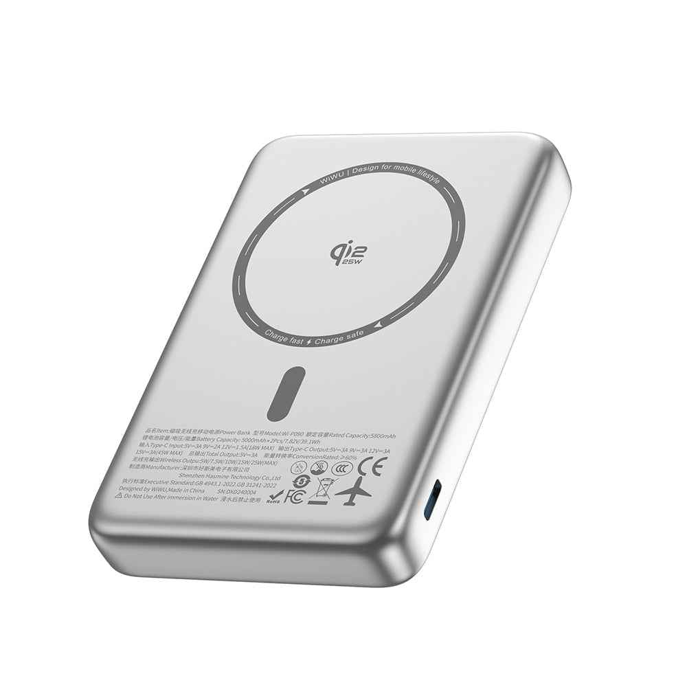 Wiwu Wi-P090 Mag Pro Serisi Qi2 Şarj Teknolojili Standlı 45W Taşınabilir M-safe Wireless Powerbank 10.000mAh