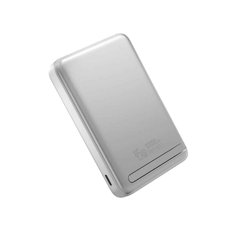 Wiwu Wi-P090 Mag Pro Serisi Qi2 Şarj Teknolojili Standlı 45W Taşınabilir M-safe Wireless Powerbank 10.000mAh