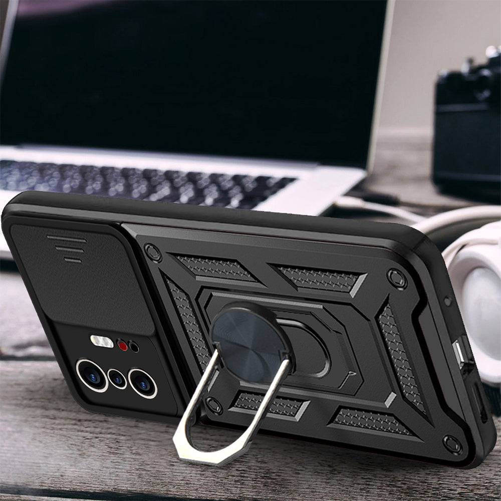 Xiaomi 11T Pro 5G Kılıf Magnetik Standlı Kamera Korumalı Zore Sürgülü Vega Kapak