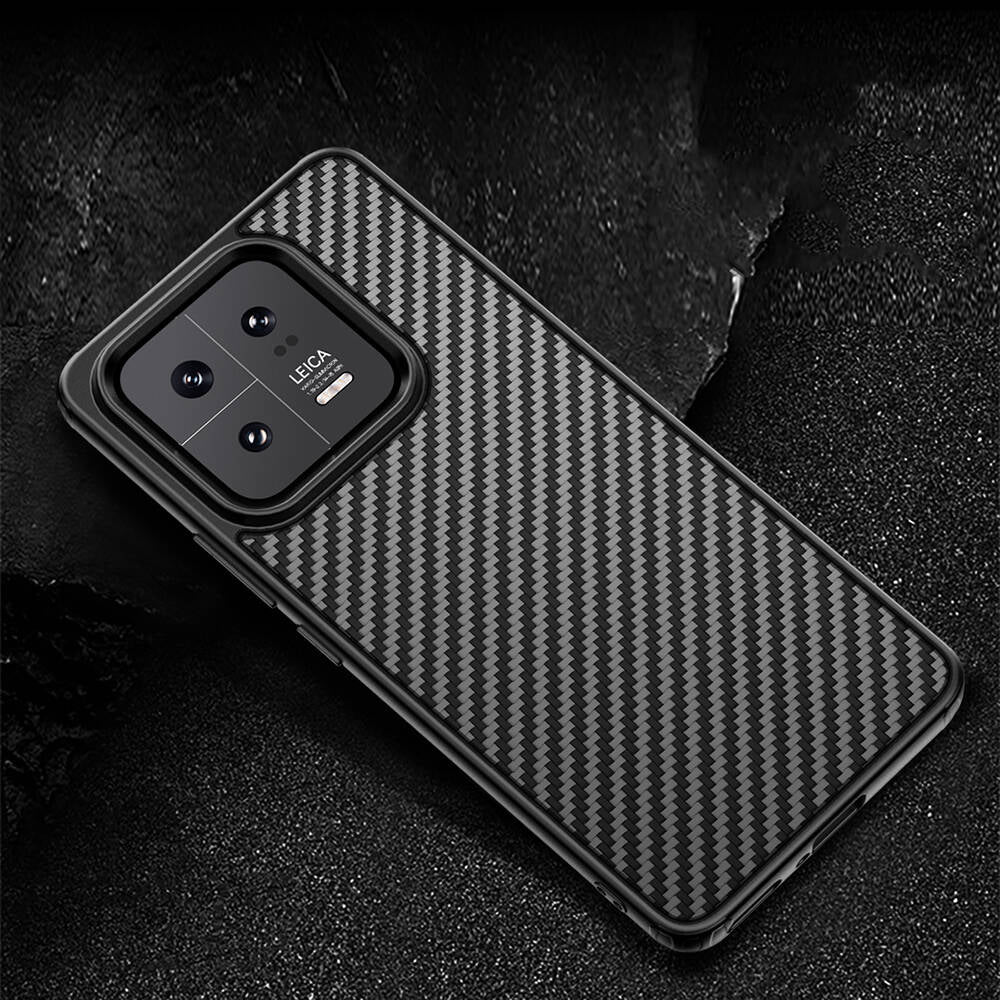 Xiaomi Mi 13 Pro Kılıf Aramid Karbon Fiber M-safe Özellikli Wlons Radison Kapak
