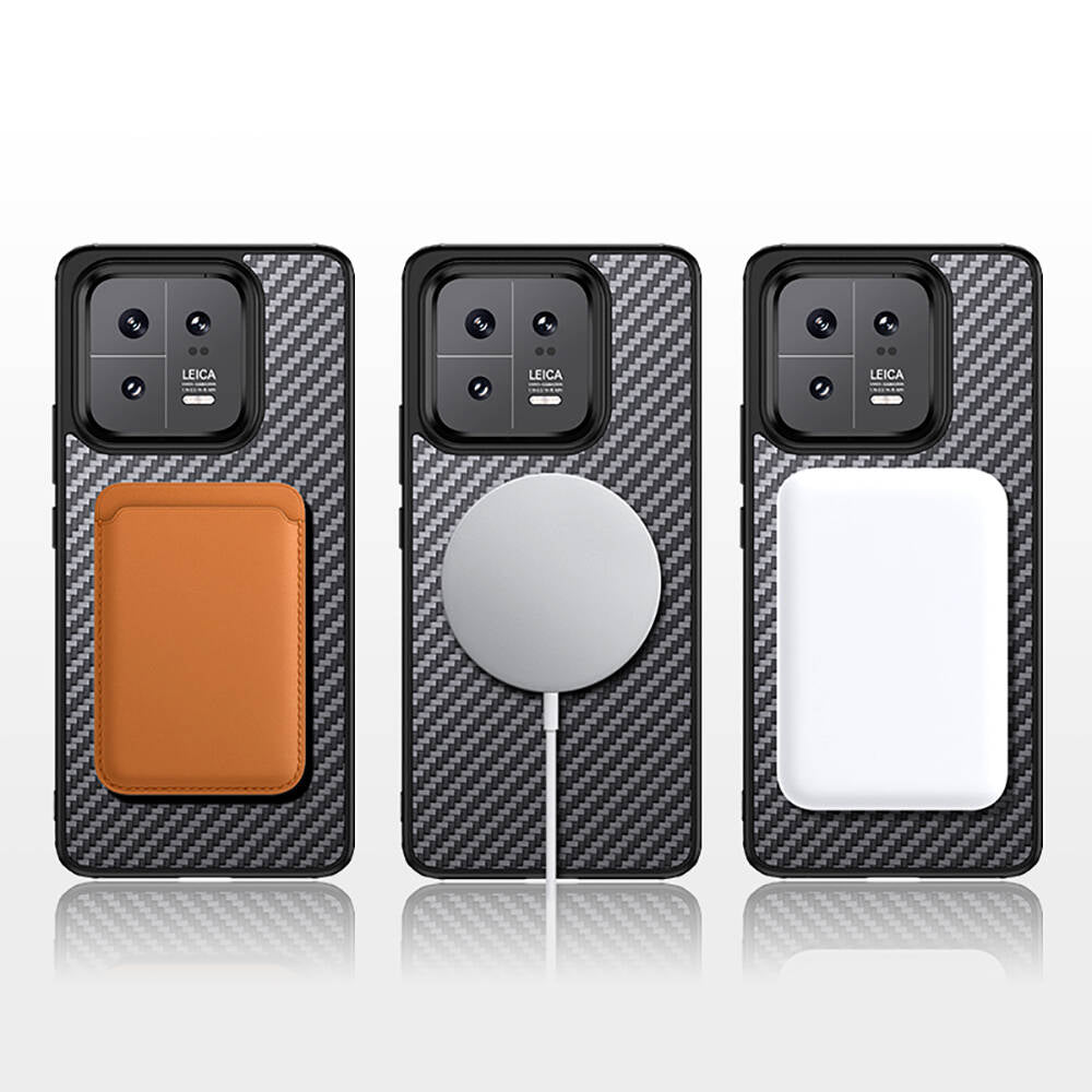 Xiaomi Mi 13 Pro Kılıf Aramid Karbon Fiber M-safe Özellikli Wlons Radison Kapak