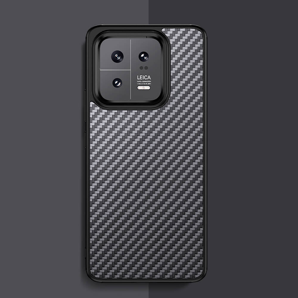 Xiaomi Mi 13 Pro Kılıf Aramid Karbon Fiber M-safe Özellikli Wlons Radison Kapak