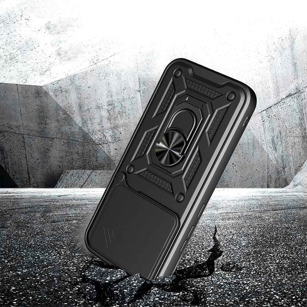 Xiaomi Poco F8 Pro Kılıf Magnetik Standlı Kamera Korumalı Zore Sürgülü Vega Kapak