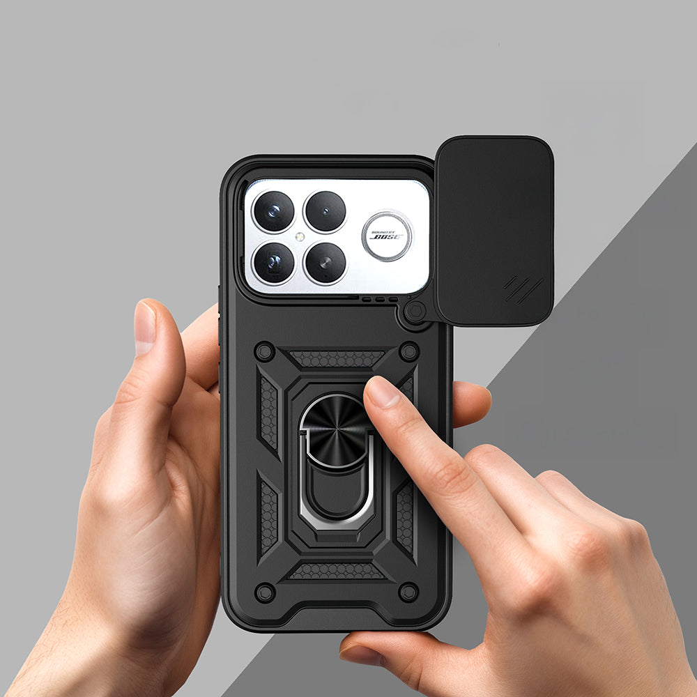 Xiaomi Poco F8 Ultra Kılıf Magnetik Standlı Kamera Korumalı Zore Sürgülü Vega Kapak