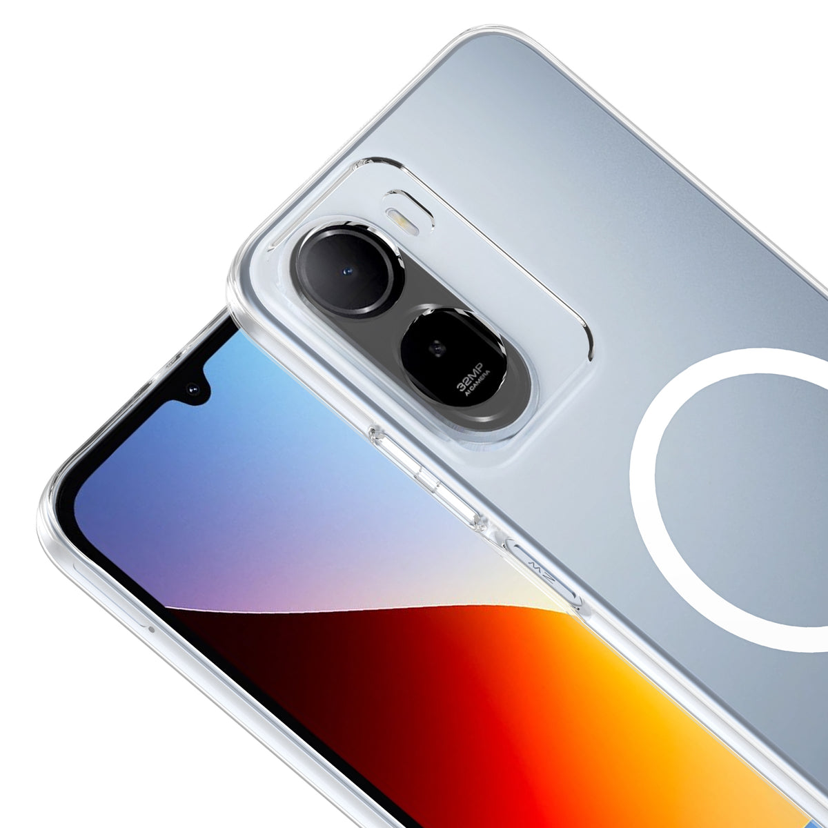 Xiaomi Redmi A7 Pro Kamera Korumalı M-Safe Şarj Özellikli Şeffaf Zore London Sert PC Kapak
