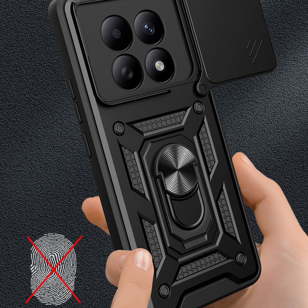Xiaomi Redmi Note 15 5G Kılıf Magnetik Standlı Kamera Korumalı Zore Sürgülü Vega Kapak