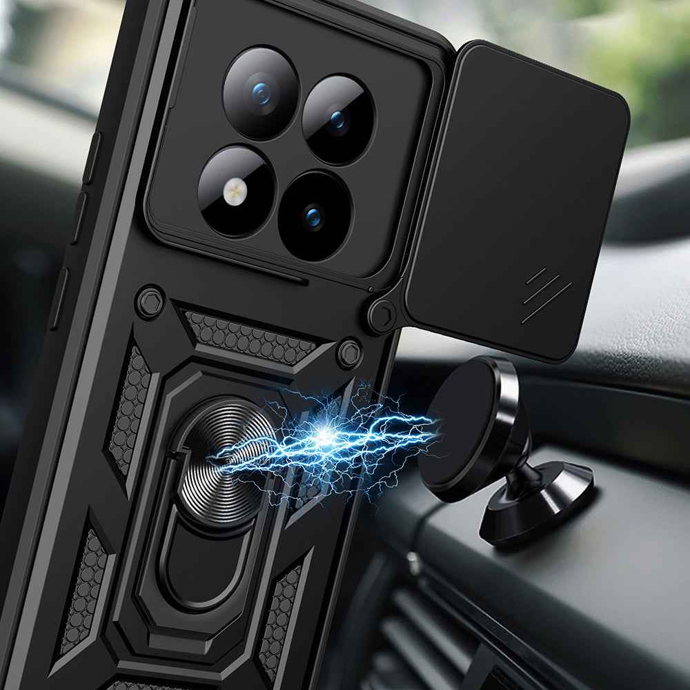 Xiaomi Redmi Note 15 Pro Plus Kılıf Magnetik Standlı Kamera Korumalı Zore Sürgülü Vega Kapak