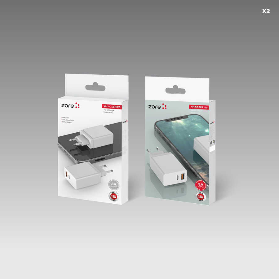 Zore XMac Serisi ZR-X2 Seyahat Şarj Başlığı