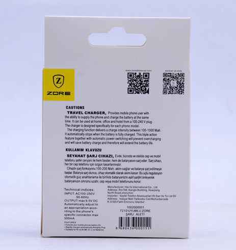 Zore ZR-7210 Uyumlu Ev Şarj Aleti
