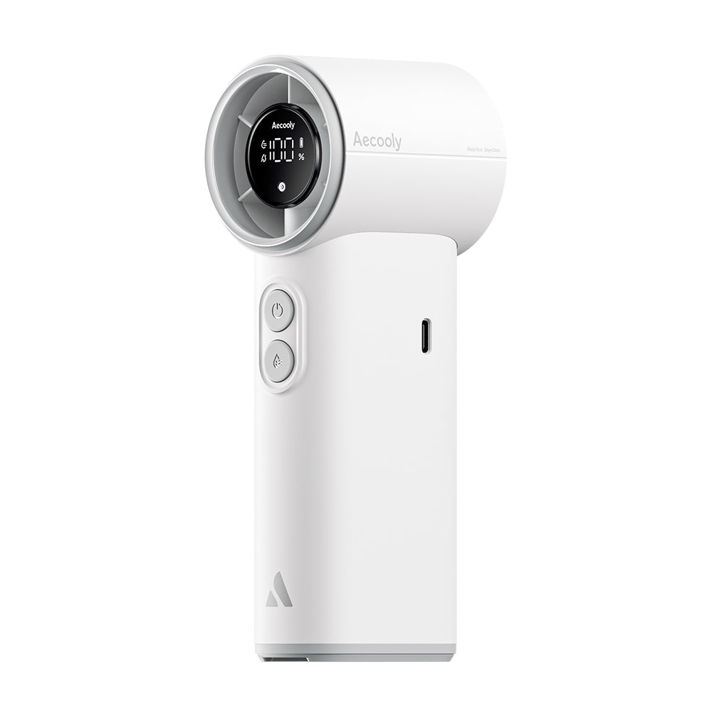 Aecooly PM02 Dijital LED Göstergeli Mist Chill Özellikli 5 Kademeli Portatif Soğutucu El Fanı