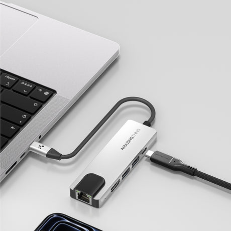 Amazingthing Thunder Pro RJ45 Type-c to HDTV 5 in 1 4K 60Hz Ethernet Dönüştürücü Adaptör