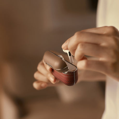 Apple Airpods 4 Kılıf Aramid Fiber Pitaka Tactile Woven Sunset-Moonrise Serisi Kapak
