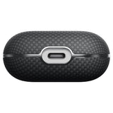 Apple Airpods Pro 2 Kılıf 1500D Aramid Fiber Pitaka Ultra-Slim Classic Serisi Black-Grey Twill Kapak
