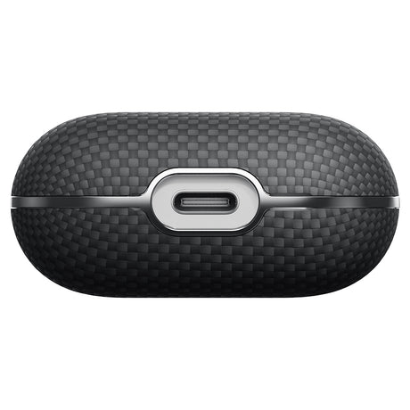 Apple Airpods Pro 2 Kılıf 1500D Aramid Fiber Pitaka Ultra-Slim Classic Serisi Black-Grey Twill Kapak