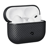 Apple Airpods Pro 2 Kılıf 600D Aramid Fiber Pitaka Classic Serisi Black-Grey Twill Kılıf