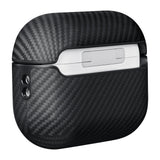 Apple Airpods Pro 2 Kılıf 600D Aramid Fiber Pitaka Classic Serisi Black-Grey Twill Kılıf
