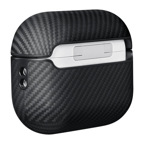 Apple Airpods Pro 2 Kılıf 600D Aramid Fiber Pitaka Classic Serisi Black-Grey Twill Kılıf