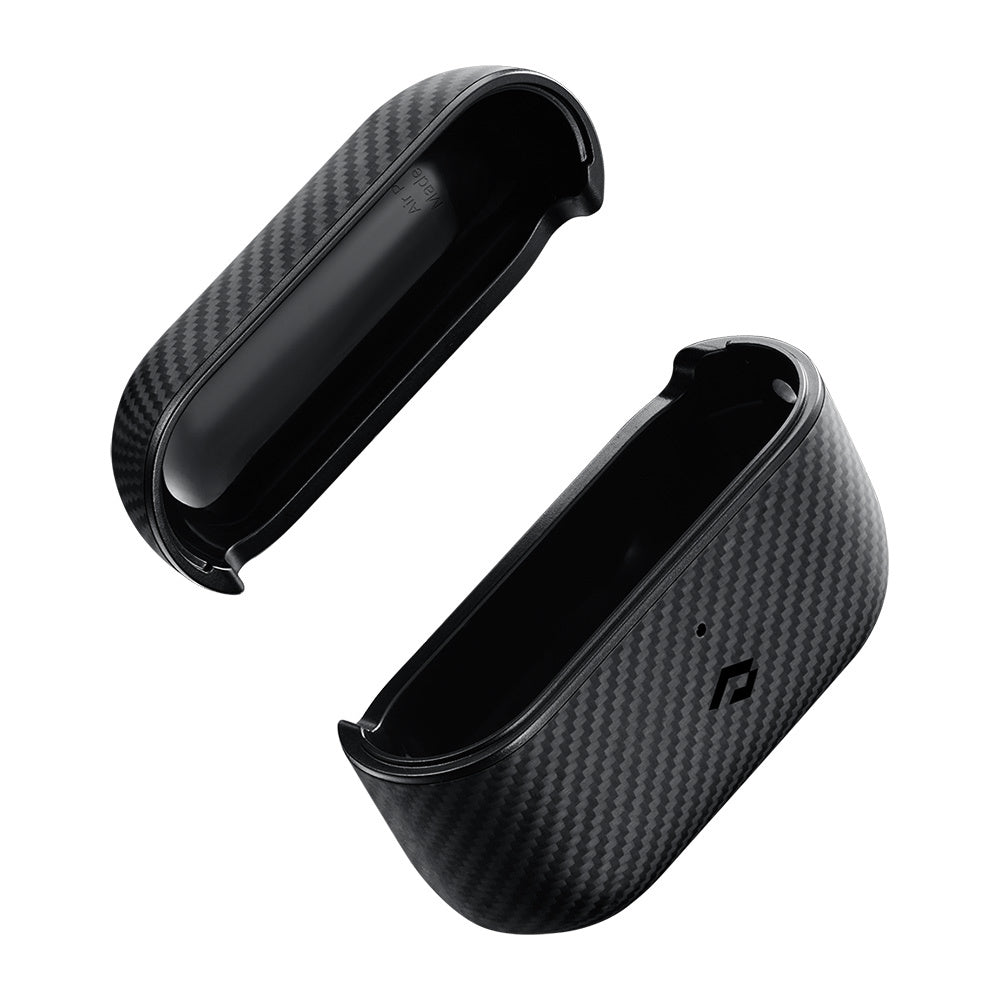 Apple Airpods Pro 2 Kılıf 600D Aramid Fiber Pitaka Classic Serisi Black-Grey Twill Kılıf