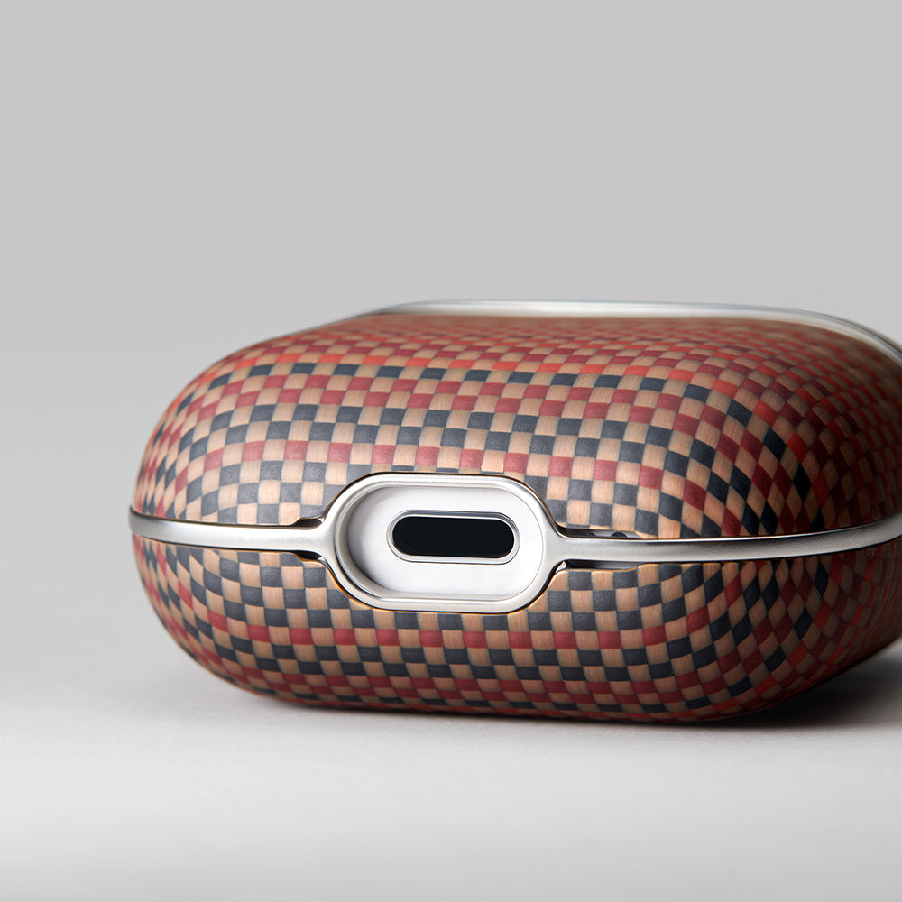 Apple Airpods Pro 2 Kılıf Aramid Fiber Pitaka Tactile Woven Sunset-Moonrise Serisi Kapak