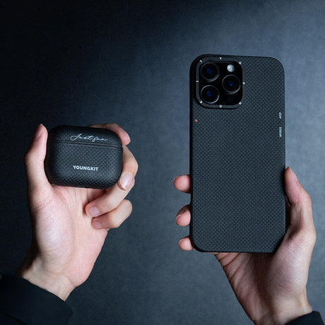 Apple Airpods Pro 2 Kılıf M-safe Şarj Özellikli Aramid Fiber Youngkit 1500D Kevlar Extreme Wing Serisi Kapak