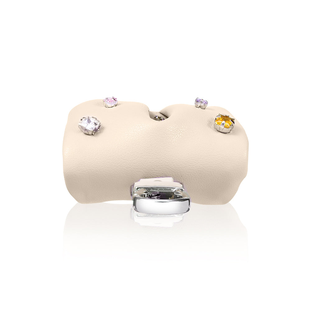 Apple Airpods Pro 2 Kılıf PU Deri Çanta Tasarımlı Taşlı Pynana Sugar Cube Serisi Kapak
