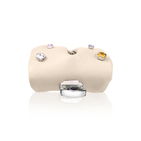 Apple Airpods Pro 2 Kılıf PU Deri Çanta Tasarımlı Taşlı Pynana Sugar Cube Serisi Kapak