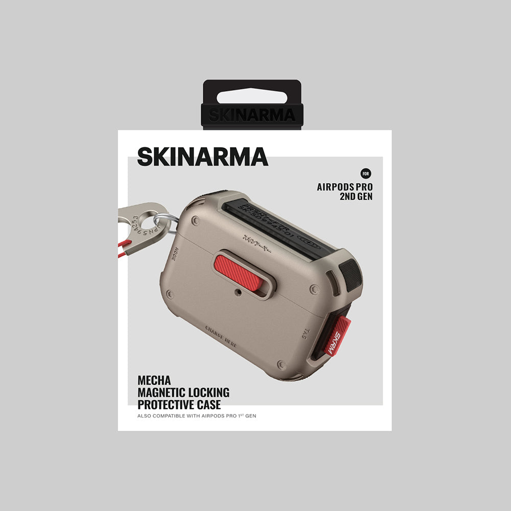 Apple AirPods Pro 2 Kılıf SkinArma Magnetik Kilitli Airbagli Tasarım Mecha Kılıf