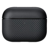 Apple Airpods Pro 3 Kılıf 1500D Aramid Fiber Pitaka Ultra-Slim Classic Serisi Black-Grey Twill Kapak