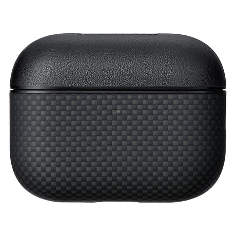 Apple Airpods Pro 3 Kılıf 1500D Aramid Fiber Pitaka Ultra-Slim Classic Serisi Black-Grey Twill Kapak