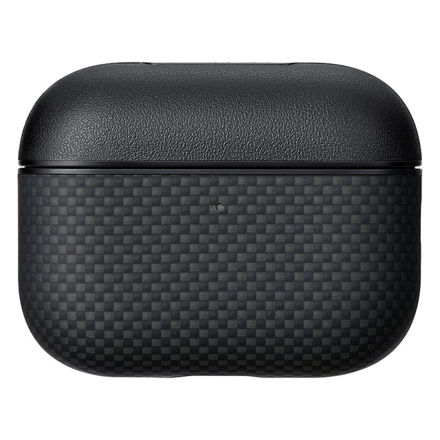 Apple Airpods Pro 3 Kılıf 1500D Aramid Fiber Pitaka Ultra-Slim Classic Serisi Black-Grey Twill Kapak