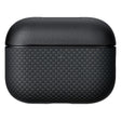 Apple Airpods Pro 3 Kılıf 1500D Aramid Fiber Pitaka Ultra-Slim Classic Serisi Black-Grey Twill Kapak