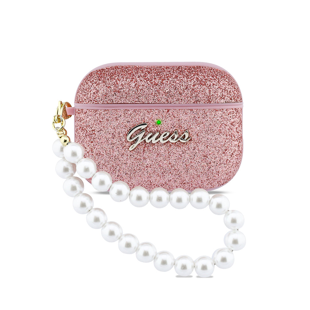 Apple Airpods Pro 3 Kılıf Guess Glitter İnci Bilek Askılı Kapak