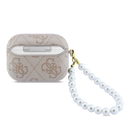 Apple Airpods Pro 3 Kılıf Guess Orjinal Lisanslı 4G Desenli İnci Bilek Askılı Kapak