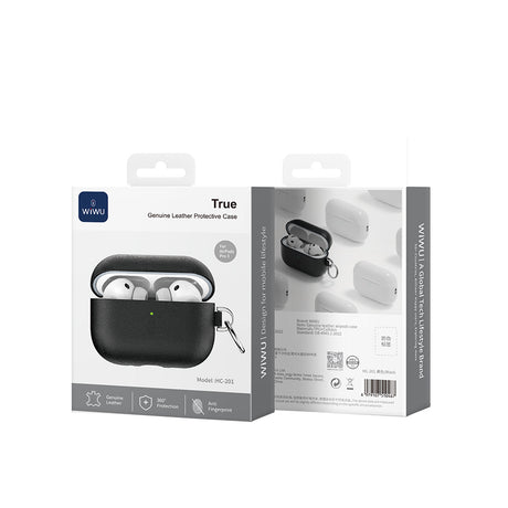 Apple AirPods Pro 3 Wiwu HC-201 Parmak İzi Bırakmayan Deri Kılıf